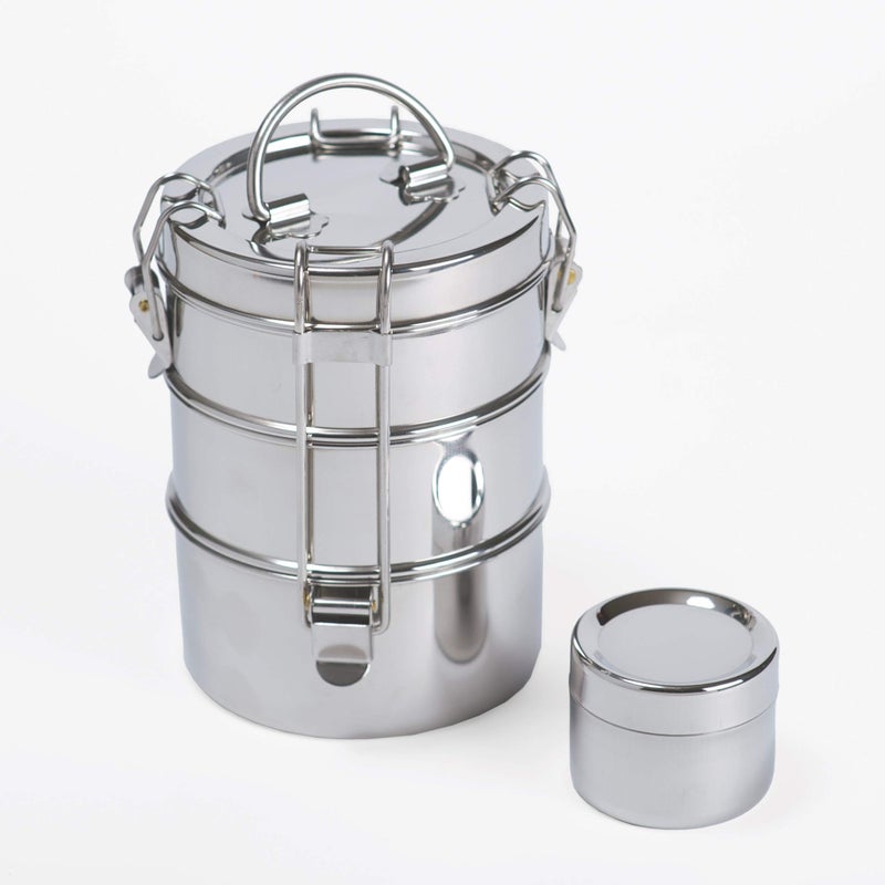 To-Go Ware To Go Ware Large 3-Tier Stainless Steel Lunch Box with Small Sidekick Container | Tiffin Lunch Box | Eco Friendly - Image 1